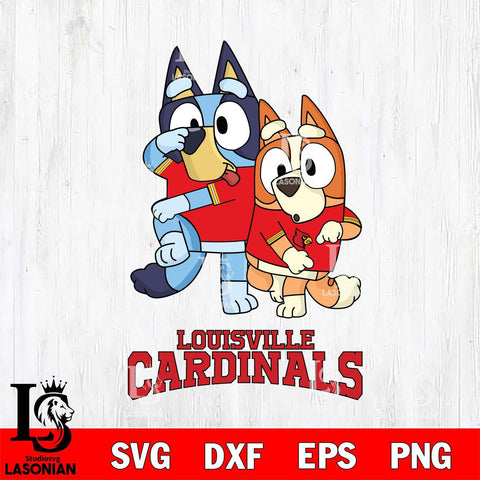 Louisville Cardinals Bluey & Bingo Svg Eps Dxf Png File, NCAA svg, Digital Download, Instant Download