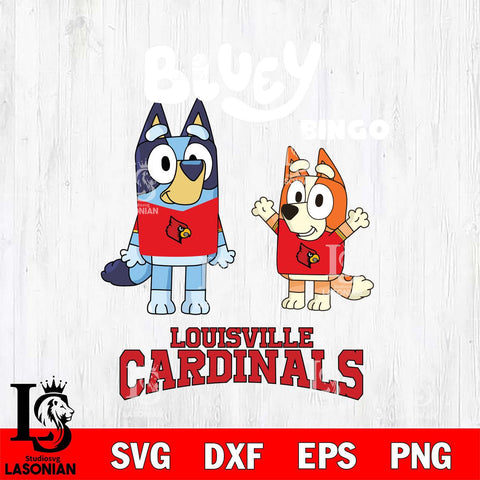 Louisville Cardinals Bluey & Bingo 4 Svg Eps Dxf Png File, NCAA svg, Digital Download, Instant Download