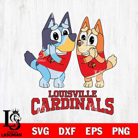 Louisville Cardinals Bluey & Bingo 5 Svg Eps Dxf Png File, NCAA svg, Digital Download, Instant Download