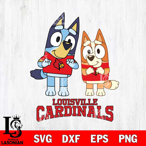 Louisville Cardinals Bluey & Bingo 6 Svg Eps Dxf Png File, NCAA svg, Digital Download, Instant Download