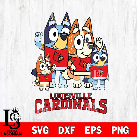 Louisville Cardinals Bluey & Bingo 7 Svg Eps Dxf Png File, NCAA svg, Digital Download, Instant Download