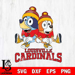 Louisville Cardinals Bluey & Bingo 8 Svg Eps Dxf Png File, NCAA svg, Digital Download, Instant Download