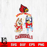 Louisville Cardinals Bluey Bingo Dance Mode Svg Eps Dxf Png File, NCAA svg, Digital Download, Instant Download