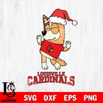 Louisville Cardinals Bluey Chilli Happy Christmas Svg Eps Dxf Png File, Digital Download