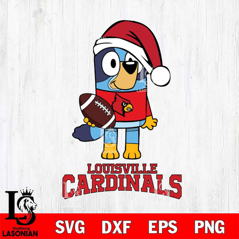 Louisville Cardinals Bluey Christmas Svg Eps Dxf Png File, Digital Download