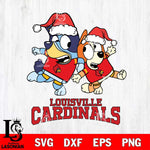 Louisville Cardinals Bluey Christmas Holiday Svg Eps Dxf Png File, Digital Download