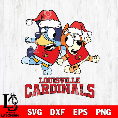 Louisville Cardinals Bluey Christmas Holiday Svg Eps Dxf Png File, Digital Download