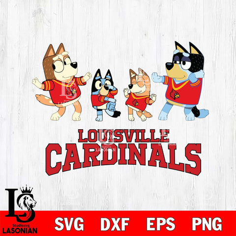 Louisville Cardinals Bluey Dance Squats Svg Eps Dxf Png File, Digital Download, Instant Download