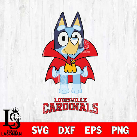 Louisville Cardinals Bluey Dracula Halloween Svg Eps Dxf Png File, Digital Download, Instant Download