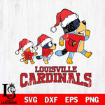 Louisville Cardinals Bluey Family Christmas Svg Eps Dxf Png File, Digital Download