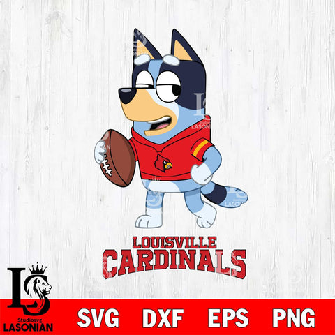 Louisville Cardinals Bluey Football Sport Svg Eps Dxf Png File, Digital Download ,Instant Download, Cricut File