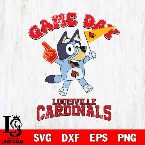 Louisville Cardinals Bluey Game Day Svg Eps Dxf Png File, Digital Download, Instant Download