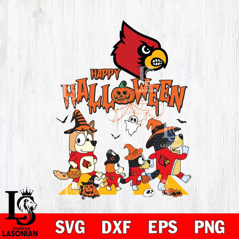 Louisville Cardinals Bluey Halloween Family Svg Eps Dxf Png File, Digital Download, Instant Download