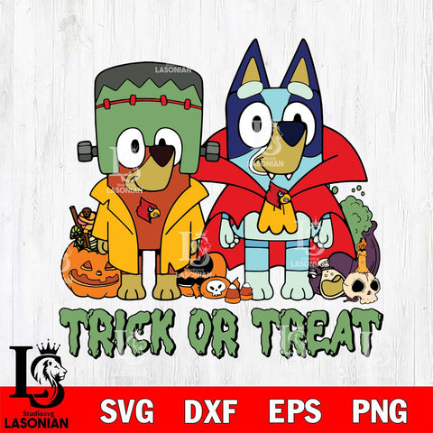 Louisville Cardinals Bluey Halloween Trick or Treat Svg Eps Dxf Png File, Digital Download, Instant Download