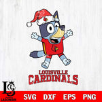 Louisville Cardinals Bluey Happy Christmas Svg Eps Dxf Png File, Digital Download