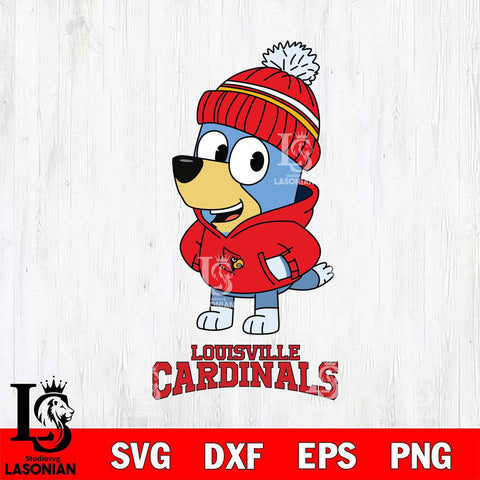 Louisville Cardinals Bluey Hoodie Sport Svg Eps Dxf Png File, Digital Download ,Instant Download, Cricut File