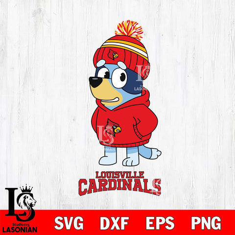 Louisville Cardinals Bluey Hoodie rugby Svg Eps Dxf Png File, Digital Download ,Instant Download, Cricut File