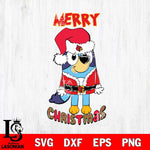 Louisville Cardinals Bluey Merry Christmas Bluey Santa Claus Svg Eps Dxf Png File, Digital Download