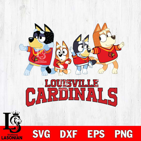 Louisville Cardinals Bluey Mode Dance Squats Svg Eps Dxf Png File, Digital Download, Instant Download