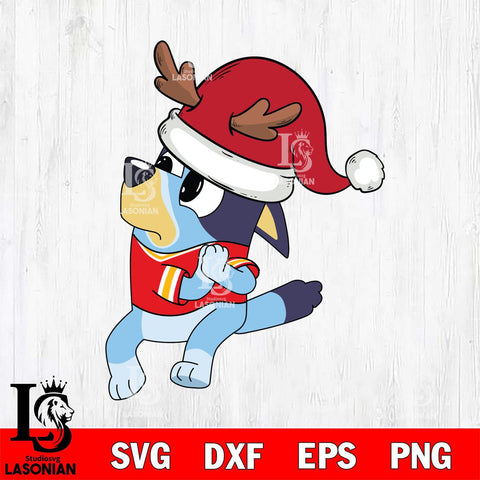 Louisville Cardinals Bluey Santa Claus Christmas Svg Eps Dxf Png File, Digital Download, Instant Download