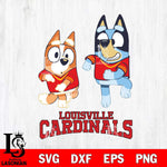 Louisville Cardinals Bluey with Chilli Dance Svg Eps Dxf Png File, Digital Download, Instant Download