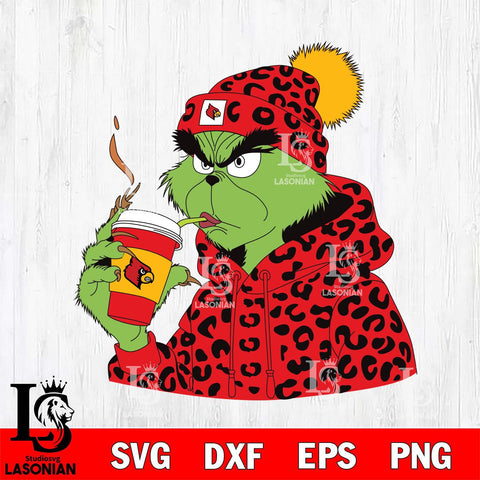 Louisville Cardinals Boujee Grinch 8 Svg Eps Dxf Png File, Digital Download, Instant Download