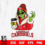 Louisville Cardinals Boujee Grinch Girls Christmas Cut Files Cricut, Svg Dxf Eps Png file, Digital download , Silhouette