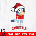 Louisville Cardinals Christmas Bluey Hat Cut Files,Bluey Cricut,Christmas Svg , Bluey svg , Digital Download, dxf eps png pdf file