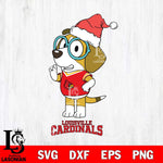 Louisville Cardinals Christmas Bluey Honey Sport Cut Files,Bluey Cricut,Christmas Svg , Bluey svg , Digital Download, dxf eps png pdf file