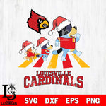 Louisville Cardinals Christmas Family Bluey Walking Cut Files,Bluey Cricut,Christmas Svg , Bluey svg , Digital Download, dxf eps png pdf file