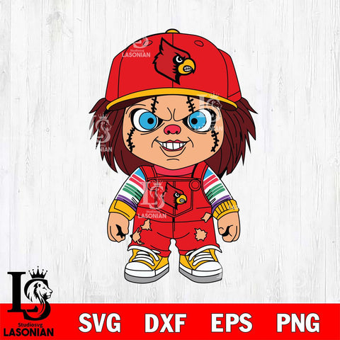 Louisville Cardinals Chucky Football Horror Halloween Svg Eps Dxf Png File, NCAA svg, Digital Download, Instant Download