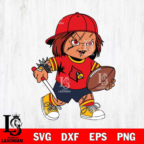 Louisville Cardinals Chucky Horror 10 Svg Eps Dxf Png File, NCAA svg, Digital Download, Instant Download