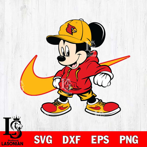 Louisville Cardinals Cool Mickey Mouse Svg Eps Dxf Png File, NCAA svg, Digital Download, Instant Download