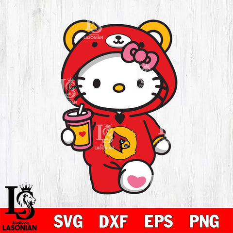 Louisville Cardinals Cute Hello Kitty Svg Eps Dxf Png File, Digital Download, Instant Download