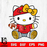 Louisville Cardinals Cute Hello Kitty Football 11 Svg Eps Dxf Png File, NCAA svg, Digital Download, Instant Download