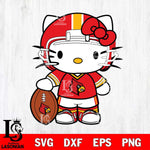 Louisville Cardinals Cute Hello Kitty Football 3 Svg Eps Dxf Png File, NCAA svg, Digital Download, Instant Download