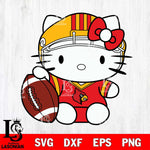 Louisville Cardinals Cute Hello Kitty Football 5 Svg Eps Dxf Png File, NCAA svg, Digital Download, Instant Download