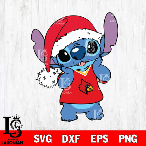 Louisville Cardinals Cute Stitch Christmas Svg Eps Dxf Png File, Digital Download, Instant Download