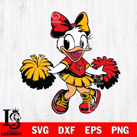 Louisville Cardinals Daisy Duck Cheerleader Svg Eps Dxf Png File, NCAA svg, Digital Download, Instant Download