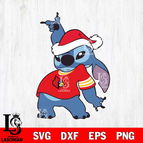 Louisville Cardinals Disney Lilo & Stitch Christmas Svg Eps Dxf Png File, Digital Download, Instant Download