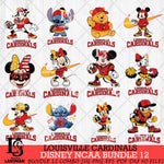 Louisville Cardinals Disney NCAA Bundle Svg PNG 12 Svg Eps Dxf Png File, Digital Download