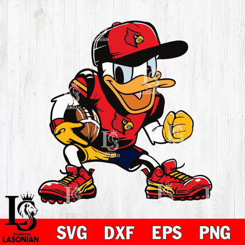 Louisville Cardinals Donal Duck Svg Eps Dxf Png File, NCAA svg, Digital Download, Instant Download