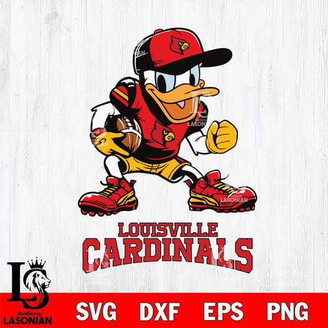 Louisville Cardinals Donal Duck Disney, Svg Eps Dxf Png File, Digital Download