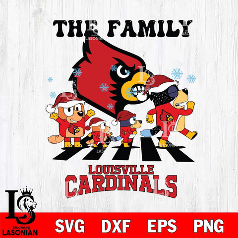 Louisville Cardinals Family Bluey Christmas Svg Eps Dxf Png File, Digital Download