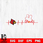 Louisville Cardinals Father Heart Beat Svg Eps Dxf Png File, Digital Download, Instant Download