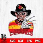 Louisville Cardinals Freddy Krueger Horror Halloween Svg Eps Dxf Png File, NCAA svg, Digital Download, Instant Download