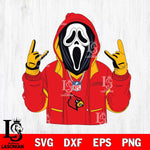 Louisville Cardinals Ghostface Scream Football Halloween Svg Eps Dxf Png File, NCAA svg, Digital Download, Instant Download