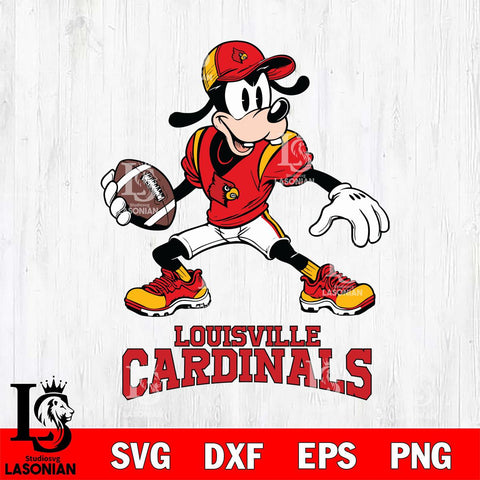 Louisville Cardinals Goofy Disney, Svg Eps Dxf Png File, Digital Download