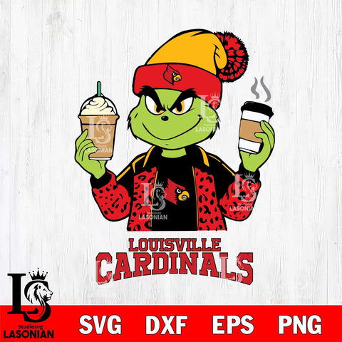 Louisville Cardinals Grinch 2 coffee Svg Eps Dxf Png File, Digital Download, Instant Download