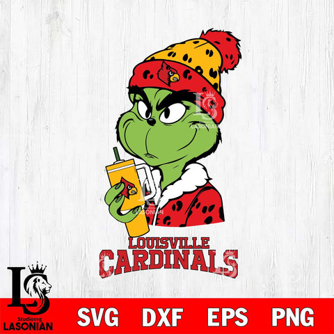 Louisville Cardinals Grinch Bougie Leopard Svg Eps Dxf Png File, Digital Download, Instant Download